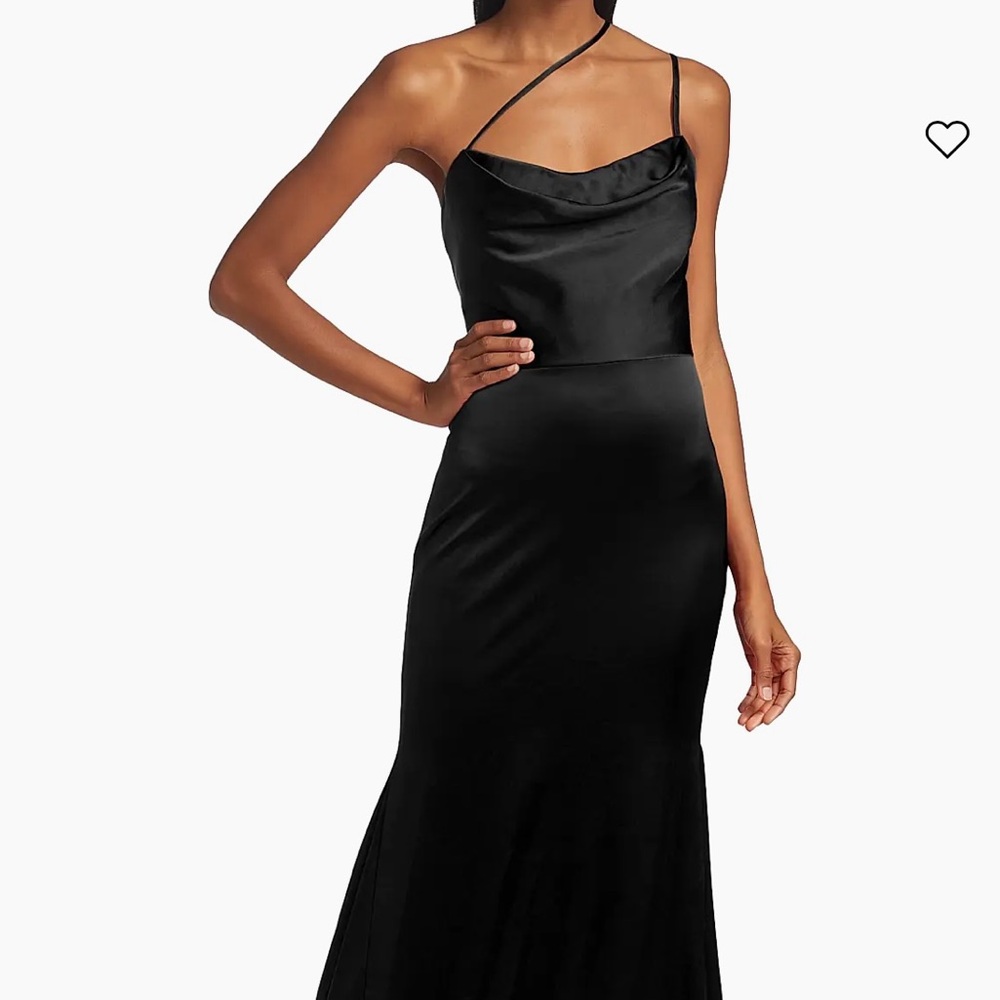 Vera Wang Paulette Mermaid Black Satin Dress